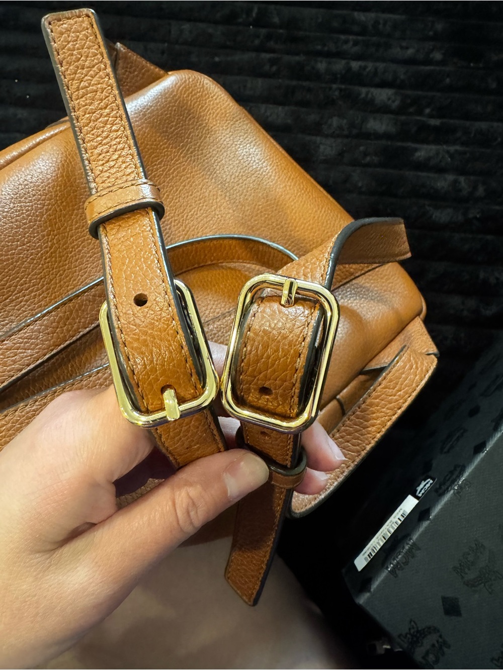 Tory Burch Chestnut Brown Pebbled Leather Mini Backpack - Picture 12 of 16